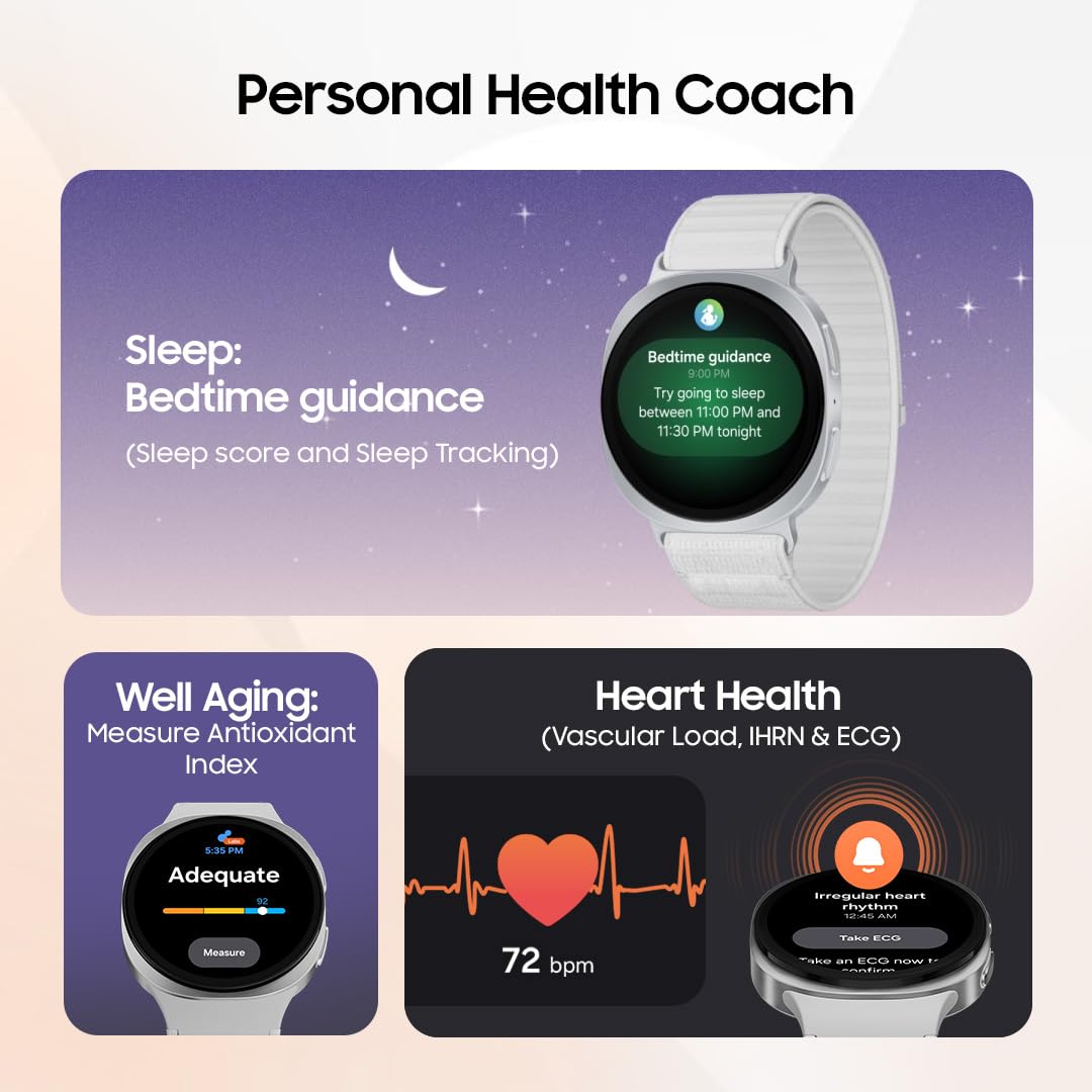 Samsung Galaxy Watch8 (44mm, LTE, Silver) | Dual GPS | Sapphire Glass