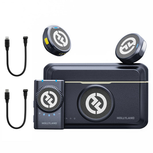 HollyView Lark M2 Wireless Microphone For Camera/Laptop/Phones, Mini Lapel Mic Wireless, Noise Cancellation, For Youtube Video Recording,Streaming