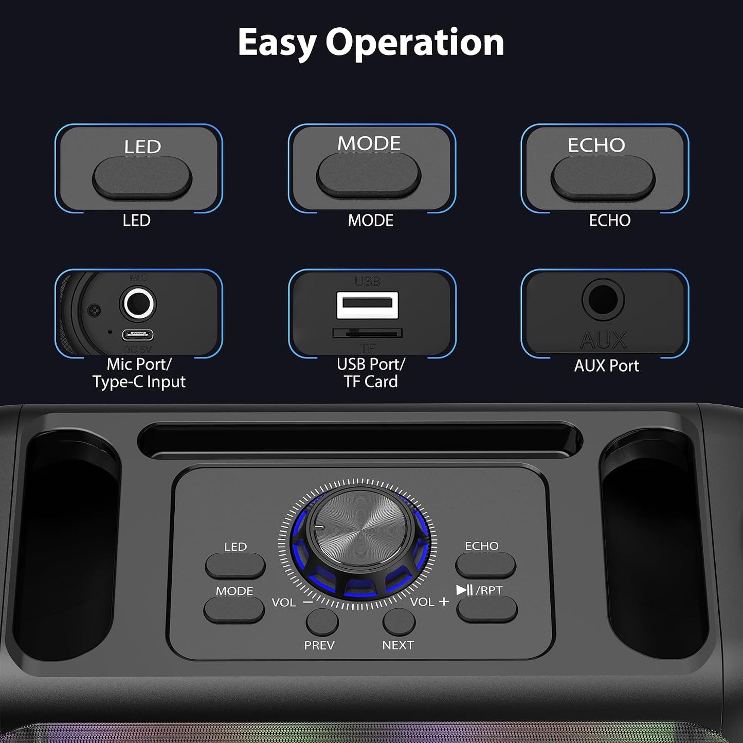 JYX Karaoke Machine with 2 Wireless Microphones – Black, Unboxed
