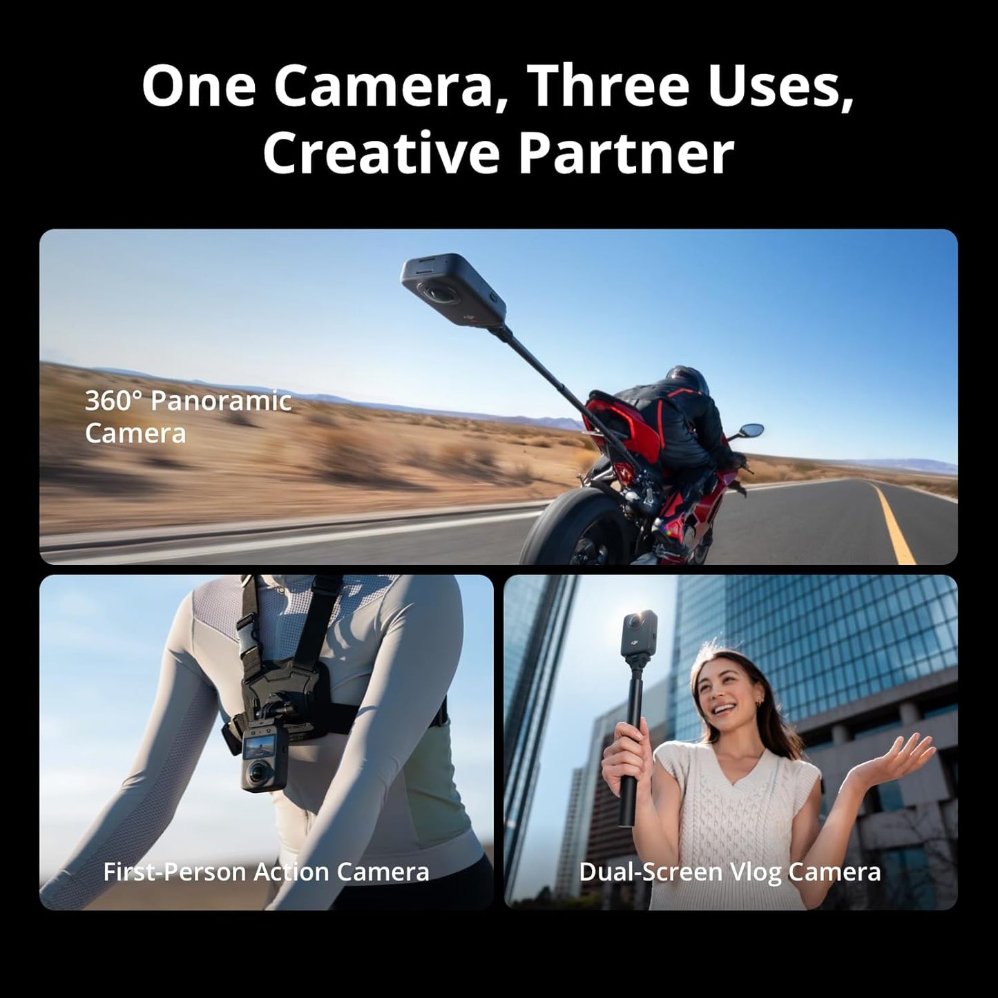 DJI Osmo 360 Adventure Combo,360 Camera, Native 8K 360° Video, 4K/120fps Waterproof, Action Camera