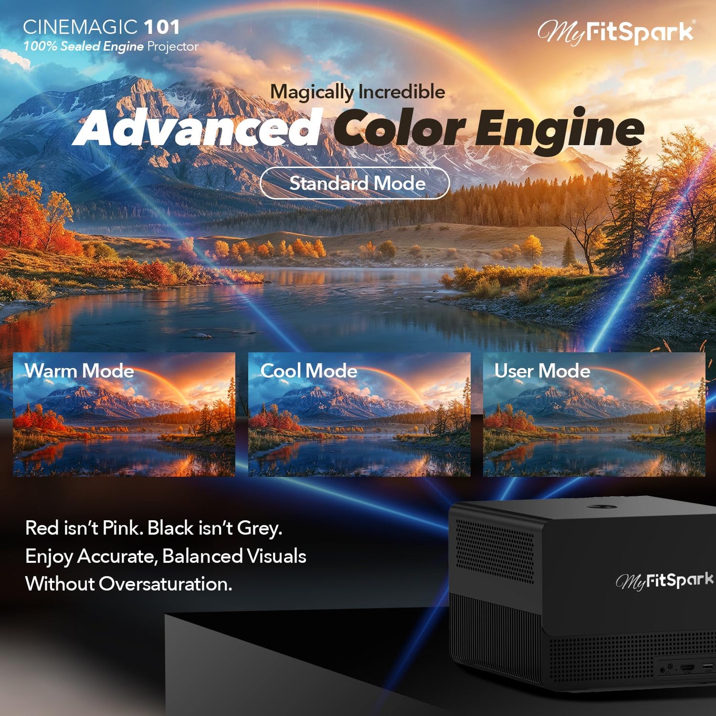 MyFitSpark Cinemagic 101 TrueColors Projector – New, Just Unboxed