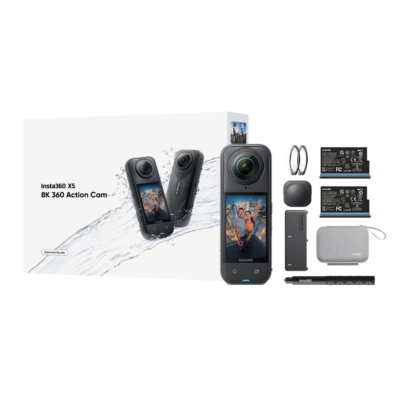 Insta360 X5 Essentials Bundle - Waterproof 8K 360° Action Camera